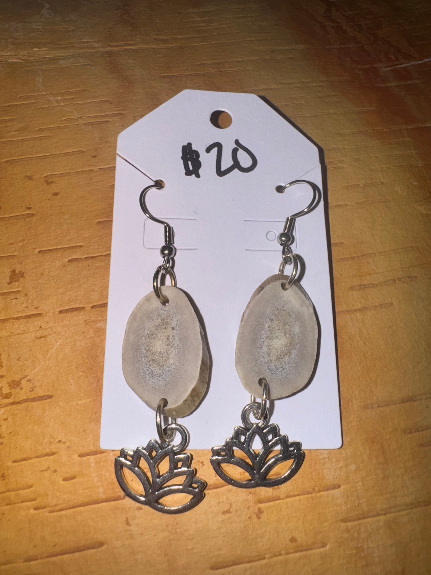 Single Antler Infinity Flower Earrings