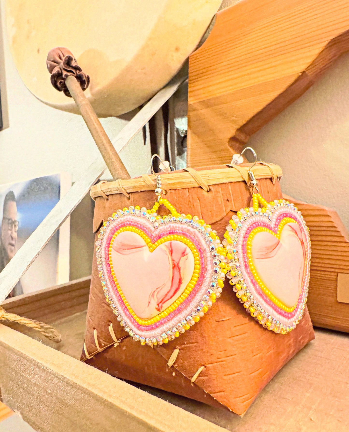 Beaded Heart Earrings