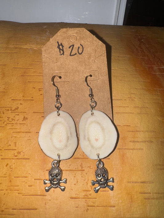 Antler Skull Crossing Earrings