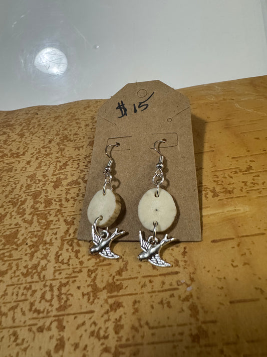 Single Antler Hummingbird Earrings