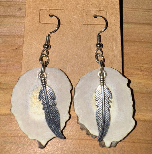 Single Feather Flash Earrings